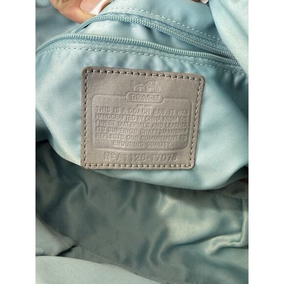 Coach Madison Sophia Satchel Grey Jacquard Fabric Purse Silver Hardware - Picture 14 of 16